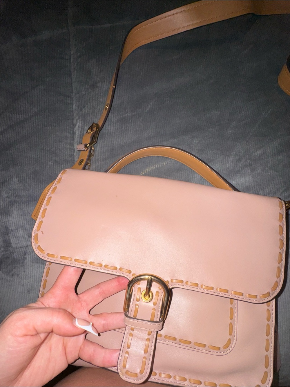 Pink Michael Kors Women's Top-Handle Crossbody Bag with Gold Buckle